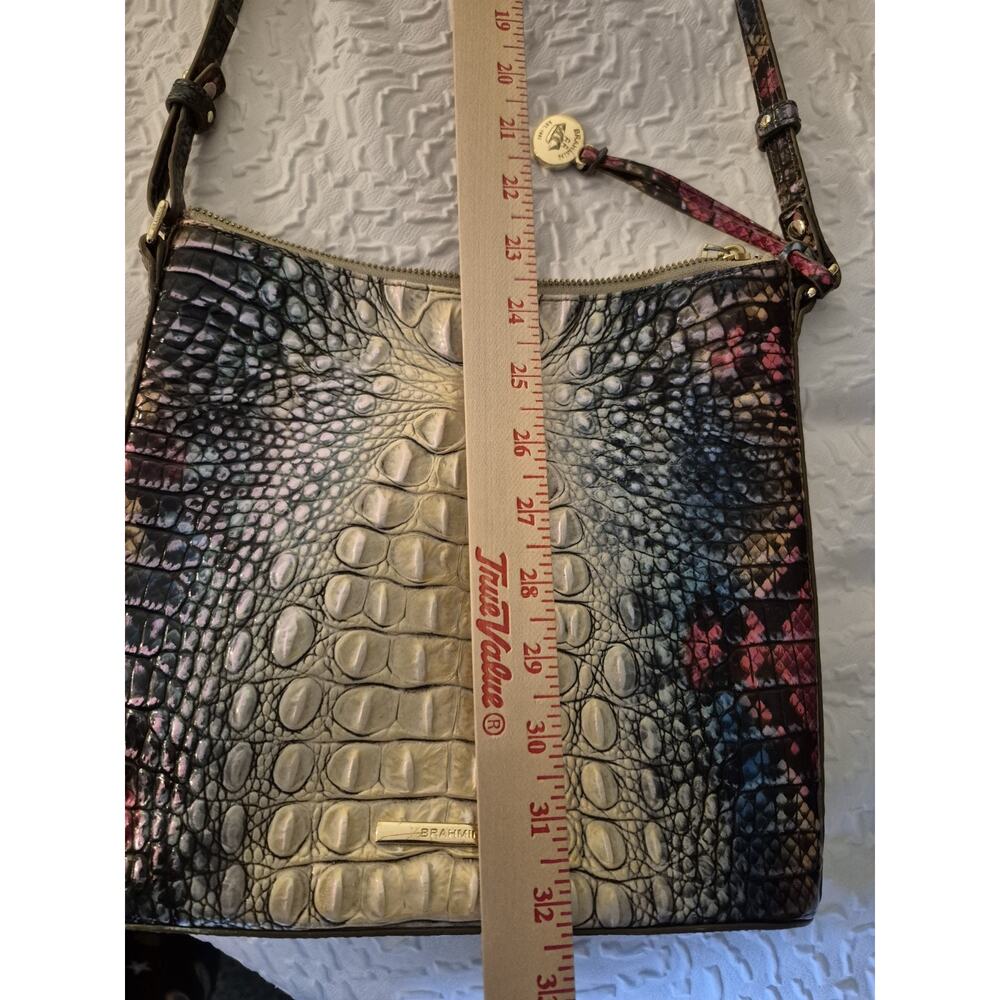 💥 Brahmin Katie Crossbody Purse Ombré Croc Komodo Embossed Leather Gorgeous - Picture 14 of 16